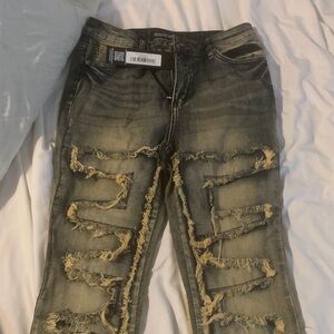 Ripped Gray Skinny Jeans for Women